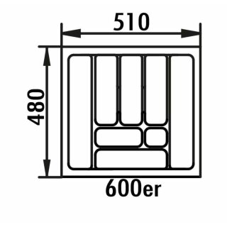 NABER Besteckeinsatz 5, fü 60 er Schrankbreite 510 x 480 mm