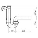 Kugelgelenksiphon 3 superleise, 1 ½" x...