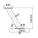 Capitello 2. Konsole. Höhe: 210 mm, chrom poliert Schräg, Rohr-Ø: 45 mm