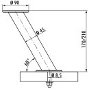 Capitello 2. Konsole. Höhe: 170 mm, chrom poliert Schräg, Rohr-Ø: 45 mm