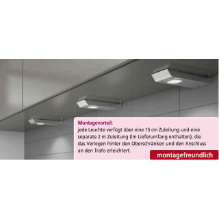 LED-Leuchten-Set Maya 2-fach, Edelstahl