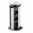 Evoline® Port 2, mit Schukosteckdosen, Deckel Edelstahl