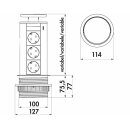 Evoline® Port 2, mit Schukosteckdosen, Deckel Edelstahl