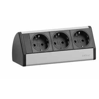 EVOLINE Steckdosenelement Dock, silber eloxiert