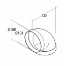 Hochleistungs-Rundrohrbogen 90° für 100 mm