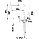 BLANCO LINUS-S Vario chrom Küchenarmatur Hochdruck mit Schlauchbrause