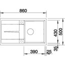 BLANCO METRA 5 S SILGRANIT PuraDur II cafe Einbauspüle reversibel mit Ablauffernbedienung