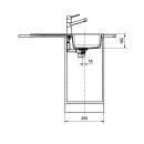 FRANKE STRATA, STG 614, 860x435mm, Siebkorb als Drehknopfventil Steingrau