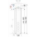THEBO STS 3008 Energie-Ecksaeule Edelstahl