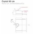 SILVERLINE CRYSTAL CRF 600E Flachschirmhaube Edelstahl, 60 cm