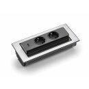 EVOline Backflip Edelstahl Steckdosenelement. 2-fach....