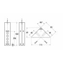 THEBO ST 3007 Energie-Ecksaeule Edelstahl 4-fach ohne...