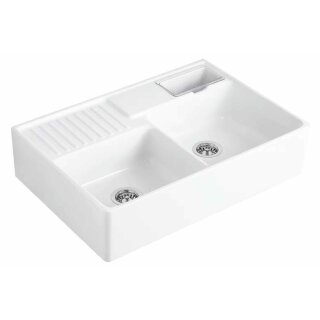 Villeroy & Boch Spülstein Doppelbecken - StoneCeramicPlus, Handbetätigung