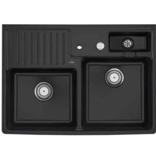 Villeroy & Boch Spülstein Doppelbecken in Ebony CeramicPlus