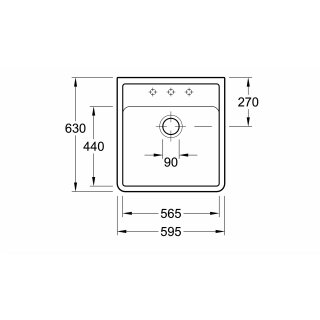 Villeroy & Boch Spülstein Einzelbecken inklusive Excenterbetätigung in Fossil