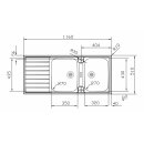 FRANKE AGX 621 1160 x 510 mm, Reversibel, Edelstahl