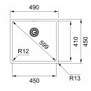 FRANKE BOX BXX 210-45, mit Siebkorb als Stopfenventil,
