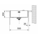 FRANKE BOX BXX 210-50, mit Siebkorb als Druckknopfventil,