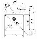 FRANKE BOX BXX 210-50, mit Siebkorb als Druckknopfventil,