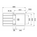 FRANKE HDX 284 Edelstahl, Slimtop / Flächenbündig, 895 x 510mm, reversibel,