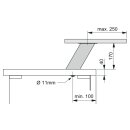 Naber Rhodos 3. Konsole. edelstahlfarbig, H 170 mm. Schräg, Aluminiumprofil 80 x