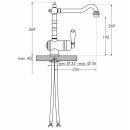 Naber Passato 2. Einhebelmischer. Altsilber. Mit schwenkbarem Auslauf,