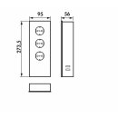 Naber Mira Glas-USB. Edelstahl/Glas. Steckdosenelement. 3-fach.