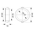 Naber Riflett 1 LED ohne Schalter. Einbauleuchte im Metallgehäuse.