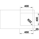 BLANCO ANDANO 400-U  Edelstahl Seidenglanz Unterbaubecken ohne Ablauffernbedienung