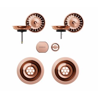 SCHOCK Sichtteile in Copper Ablaufgarnitur mit Drehexcenter 629305COP