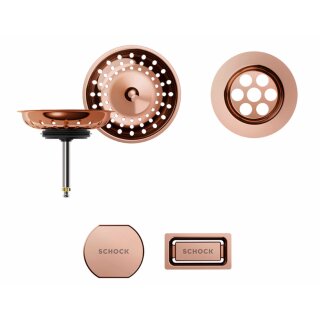 SCHOCK Sichtteile in Copper  Ablaufgarnitur mit Drehexcenter 629392PD