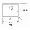 FRANKE KNG 110-52 Fragranit Onyx, 560 x 460 mm, Siebkorb...