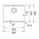 FRANKE KNG 110-52 Fragranit Onyx, 560 x 460 mm, Siebkorb als Druckknopfventil