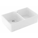Villeroy & Boch Spülstein 80 X Spülstein Doppelbecken in Weiß Alpin CeramicPlus