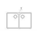 Villeroy & Boch Spülstein 80 X Spülstein Doppelbecken inklusive Ablaufgarnitur mit Handbetätigung in Ebony CeramicPlus, 795 x 500 x 220 mm, 37,7 kg