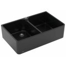 Villeroy & Boch Spülstein 80 X Spülstein Doppelbecken in Ebony CeramicPlus