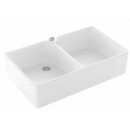 Villeroy & Boch Spülstein 90 X Spülstein Doppelbecken in Stone White CeramicPlus