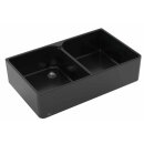 Villeroy & Boch Spülstein 90 X Spülstein Doppelbecken in Ebony CeramicPlus