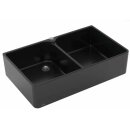 Villeroy & Boch Spülstein 90 X Spülstein Doppelbecken in Ebony CeramicPlus