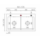 KeraDomo Einbauspüle Mera Twin für 90 cm Schrankbreite  Grönland glänzend