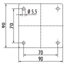 Kreta 2 gerade, Konsole, schwarz matt, H 190 mm