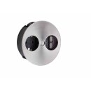 Twist USB A, mit Schukosteckdose, edelstahlfarbig
