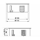 Twist USB A, mit Schukosteckdose, edelstahlfarbig