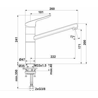 IDEAL STANDARD CERAFLEX, Hebelmischer chrom