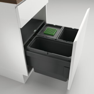 Cox® Base 360 S/500-3, Abfallsammler für Frontauszüge, mit Biodeckel, anthrazit, H 360 mm