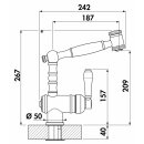 NABER Passato 4, Einhebelmischer, altsilber, Hochdruck, Landhausstil,