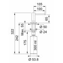 FRANKE NOVITA BLACK MATT Seifendispenser, Spülmittel-Dispenser, von oben auffüllbar,