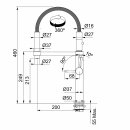 FRANKE Armatur PESCARA, Pescara 360° Auszugsbrause, Hochdruck,, Chrom