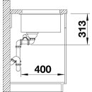 BLANCO SUBLINE 340/160-U, SILGRANIT® PuraDur®, weiß, Hauptbecken links, ohne Ablauffernbedienung