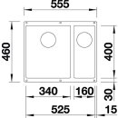 BLANCO SUBLINE 340/160-U, SILGRANIT® PuraDur®, weiß, Hauptbecken links, ohne Ablauffernbedienung